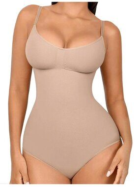 SHAPEWEAR Women's Body Suit - Tummy Control - Butt Lifter - BEIGE - Small Medium
